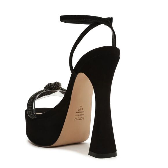 New SCHUTZ peaky platforms Shoes black suede rhinestone high heels 10 Revolve - Picture 4 of 15